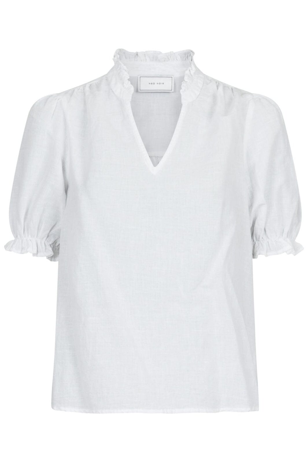 Neo Noir - Odesa Linen Blouse - White Bluser 