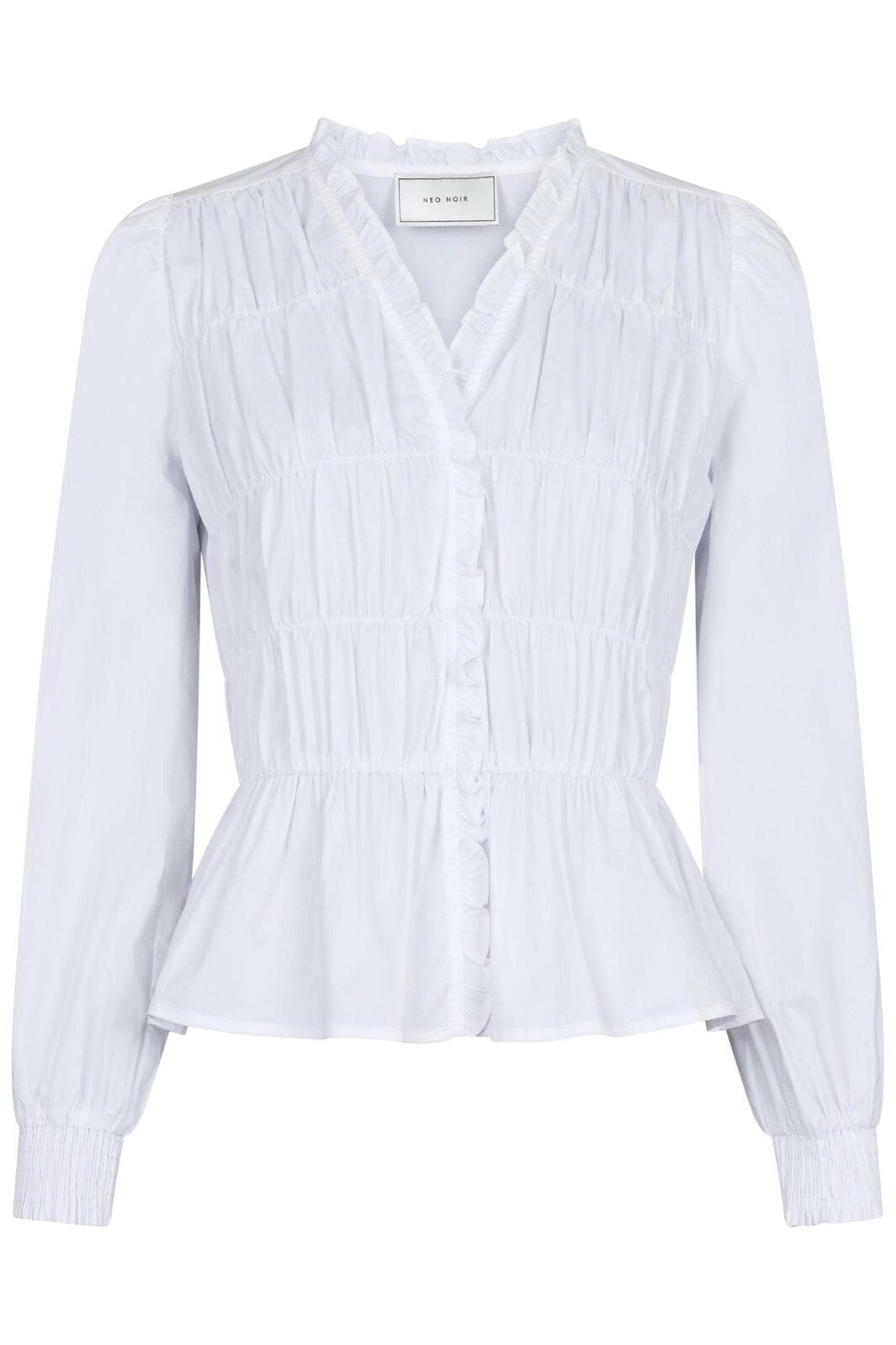 Neo Noir - Ora Poplin Blouse - White Bluser 