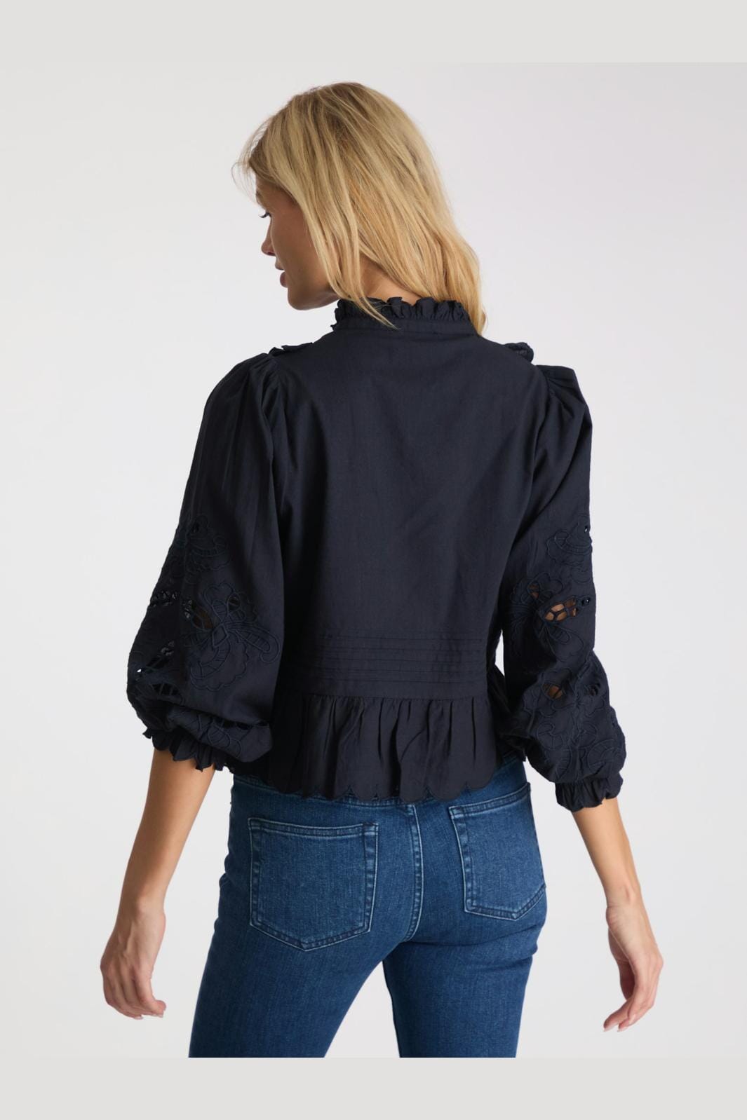 Neo Noir - Petrine Embroidery Blouse - Navy