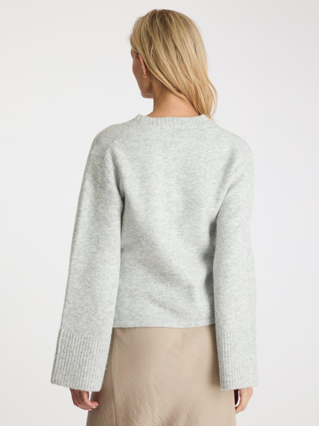 Neo Noir - Pixie Knit Cardigan - Light Grey Melange Cardigan 