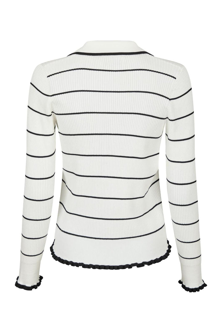 Neo Noir - Rio Stripe Knit Cardigan 164578 - 120 - White