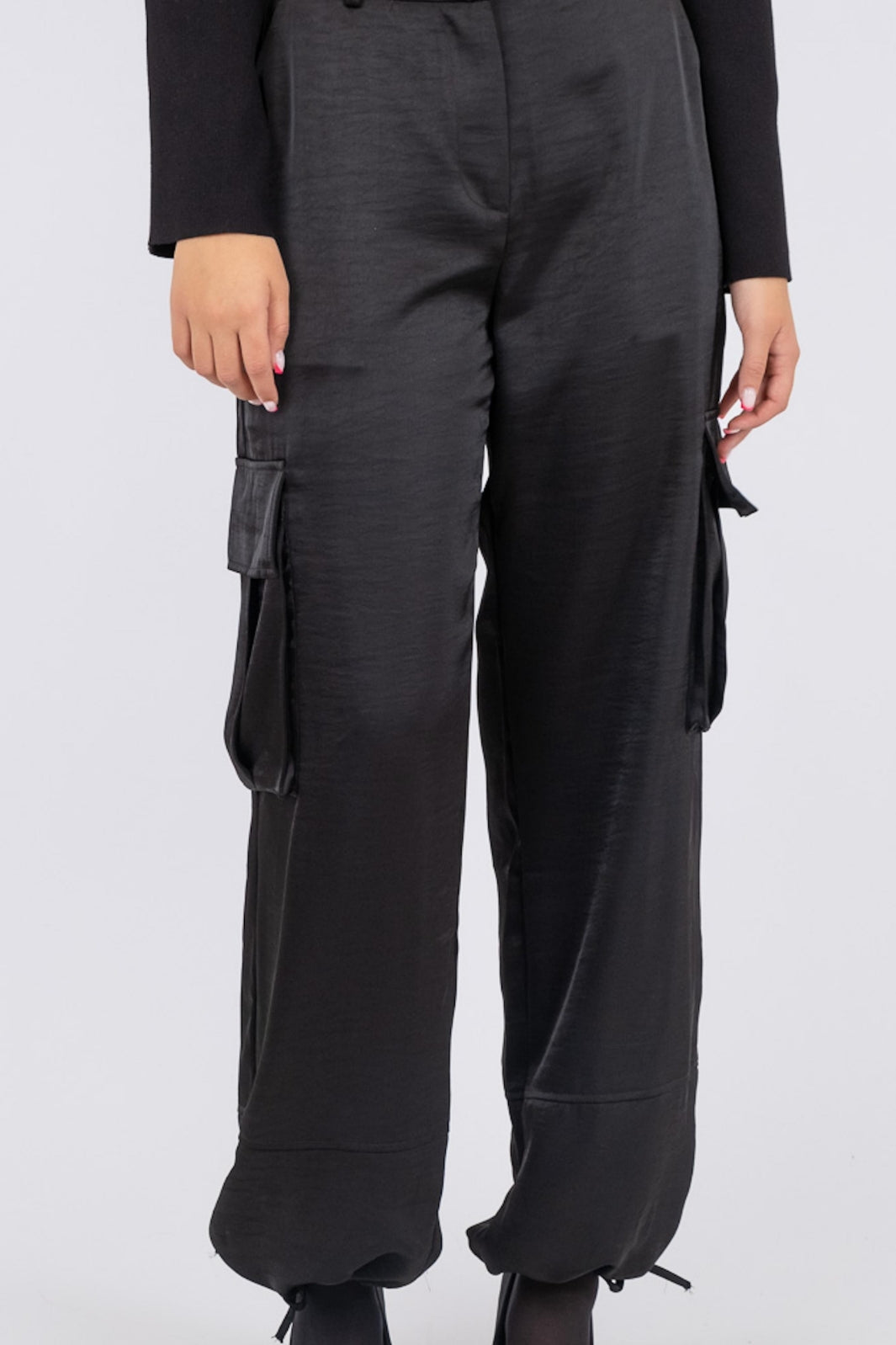 Neo Noir - Romy Heavy Sateen Pants - Black Bukser 