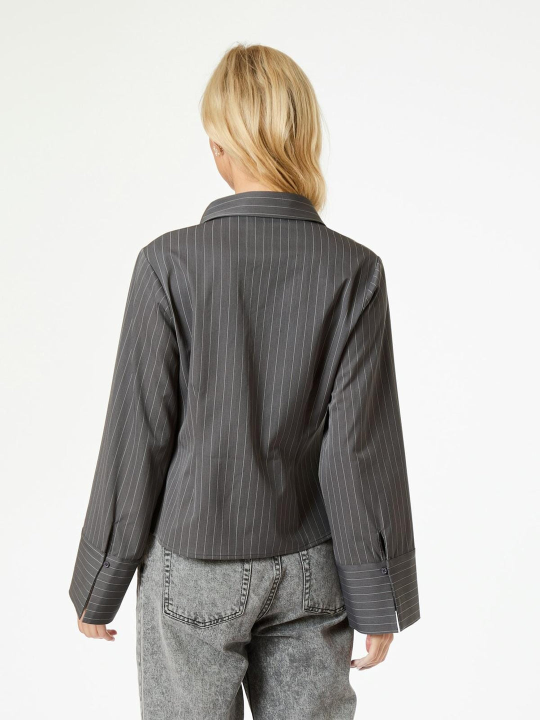 Neo Noir - Rosa Pinstripe Shirt - Grey Skjorter 