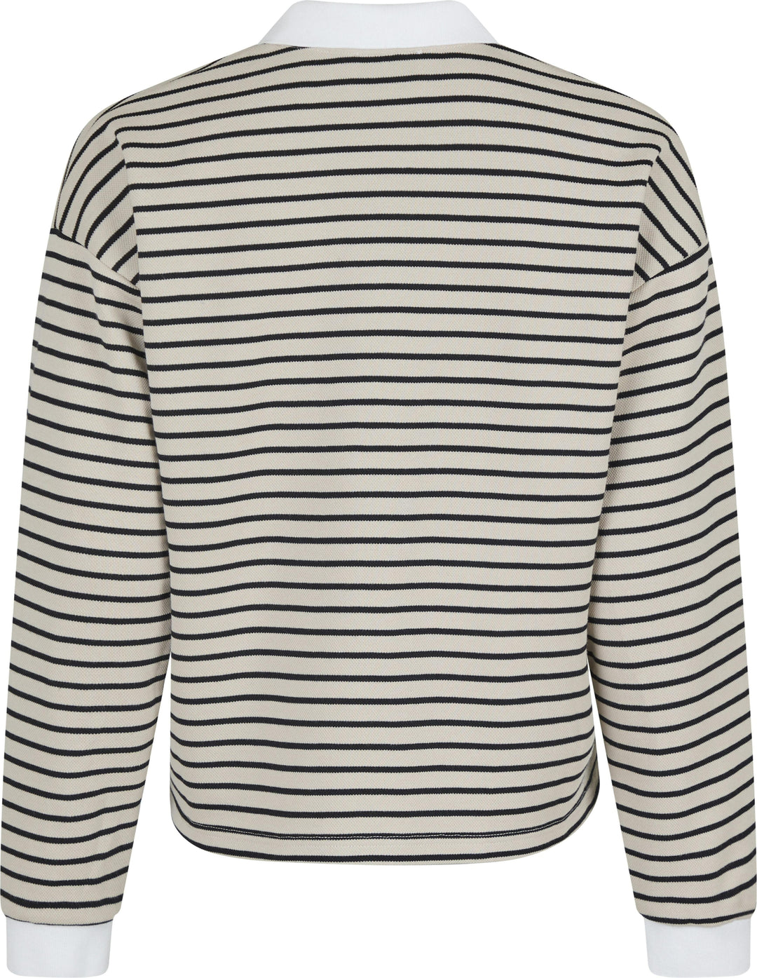 Neo Noir - Sara Stripe Polo Blouse - Sand