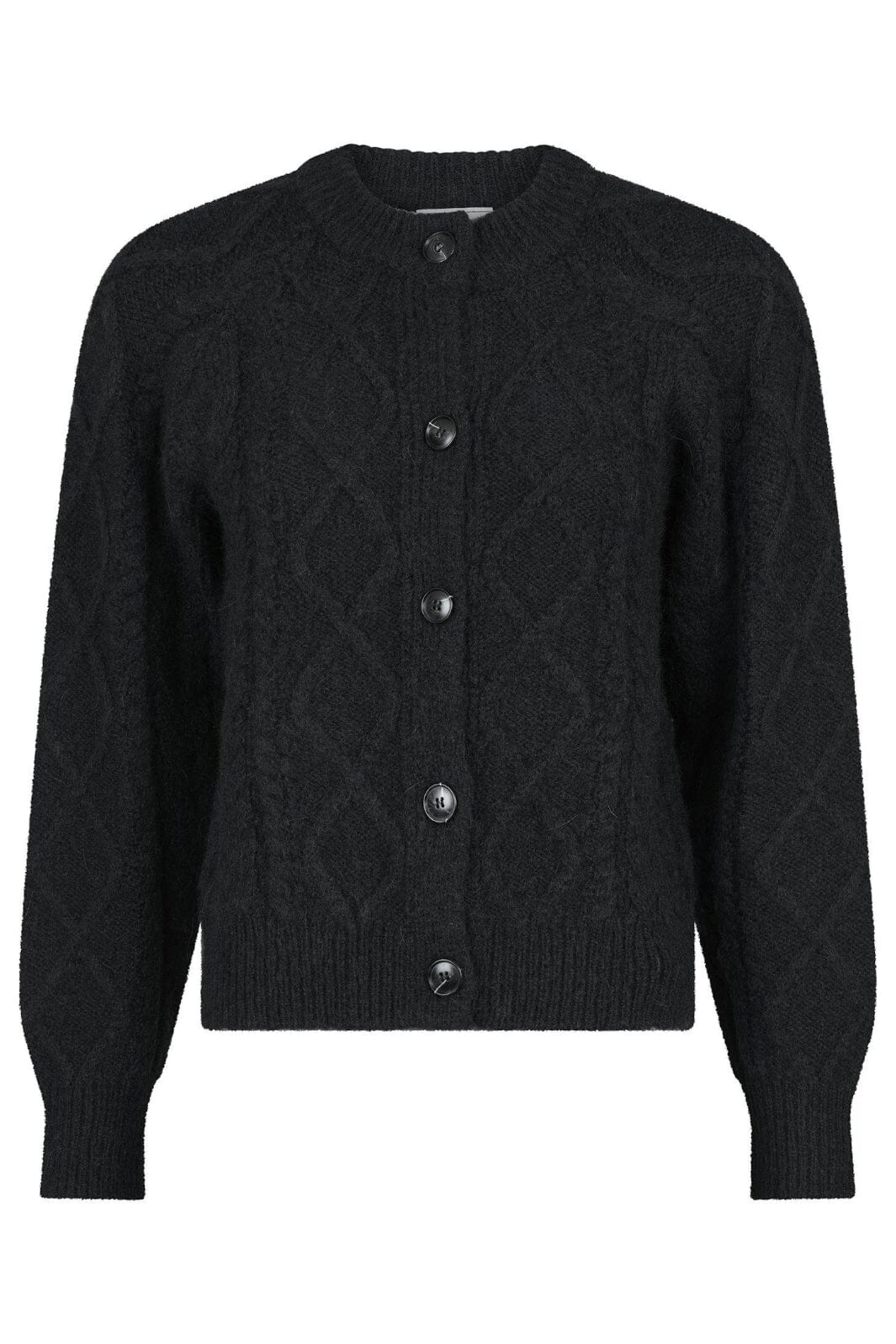 Neo Noir - Selda Cable Soft Knit Cardigan - Black Cardigans 