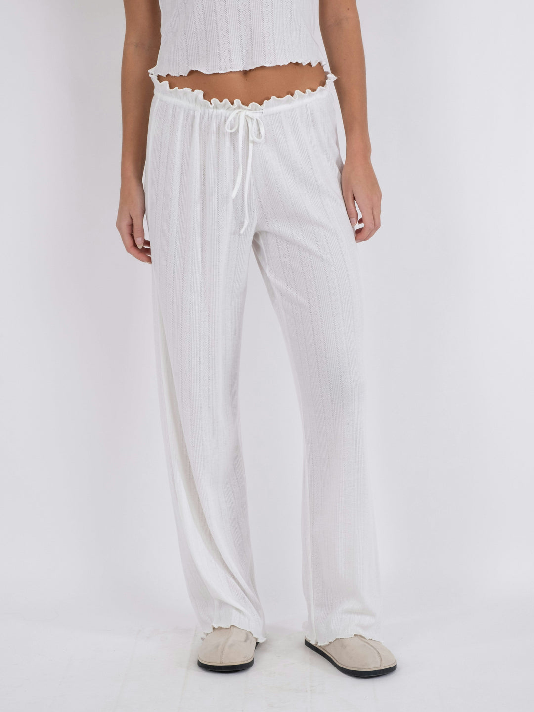 Neo Noir - Serafina Pointelle Pants - White