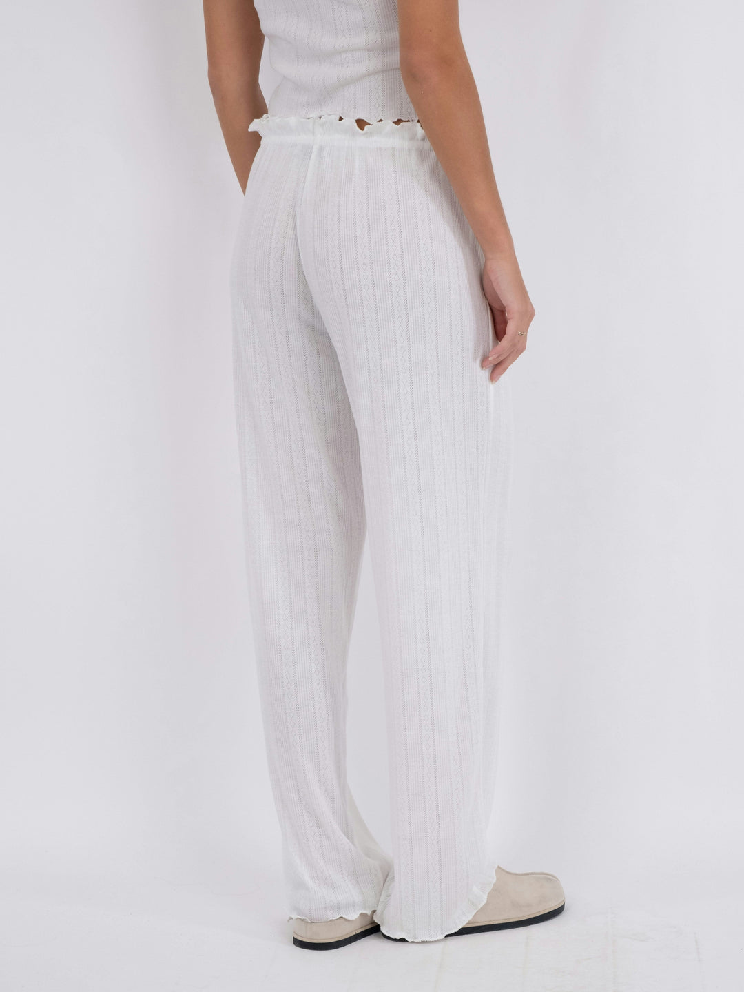 Neo Noir - Serafina Pointelle Pants - White