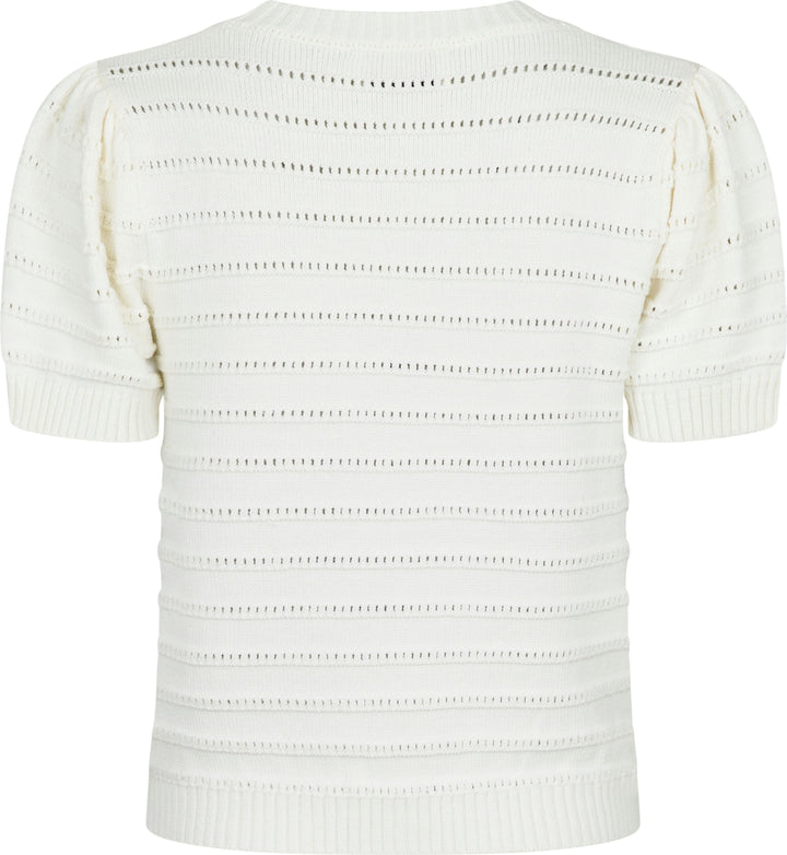 Neo Noir - Sidra Stitch Solid Knit Blouse - Off White