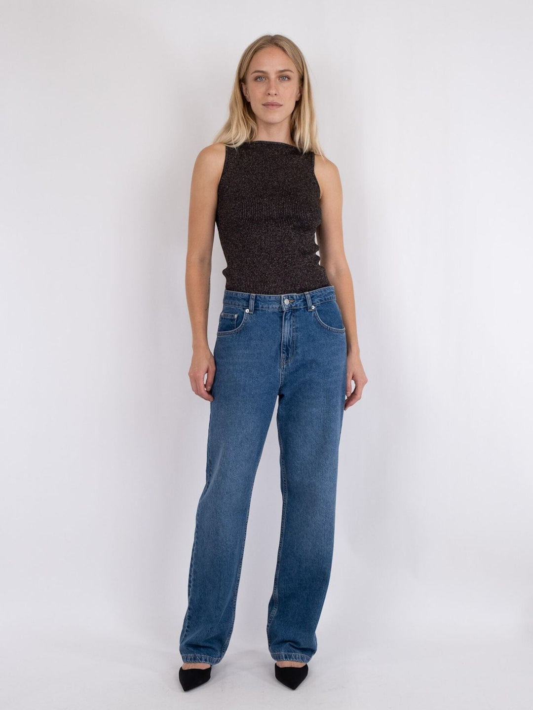 Neo Noir - Simona Stripe Pants - Blue Jeans 