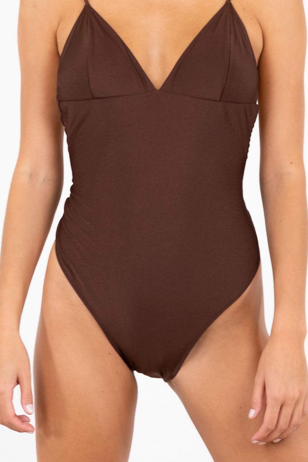 Neo Noir - Skin Shell Swimsuit - Brown Badedragter 