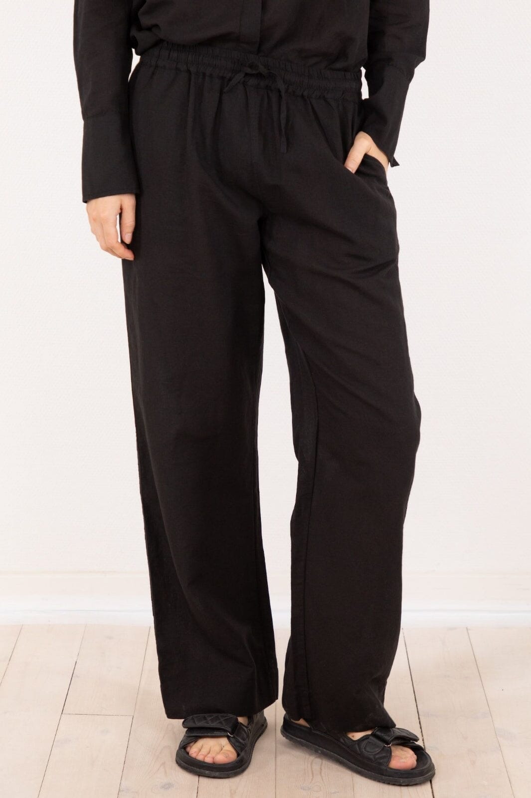 Neo Noir - Sonar Linen Pants - Black Bukser 