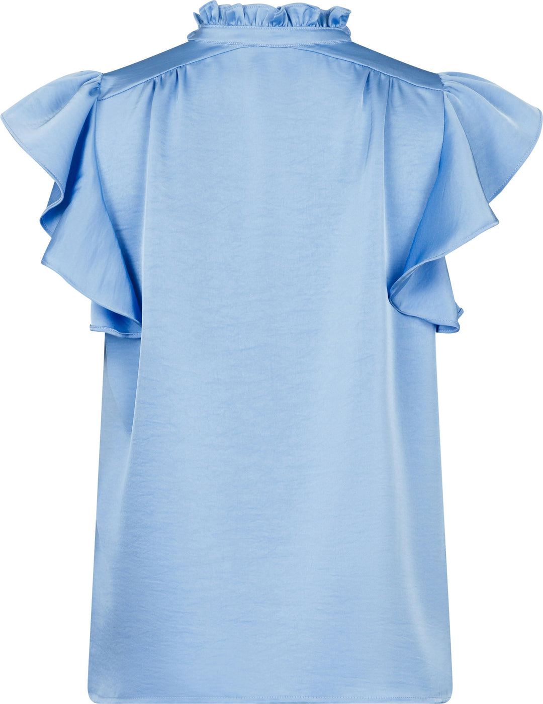 Neo Noir - Stella Heavy Sateen Blouse - Dusty Blue