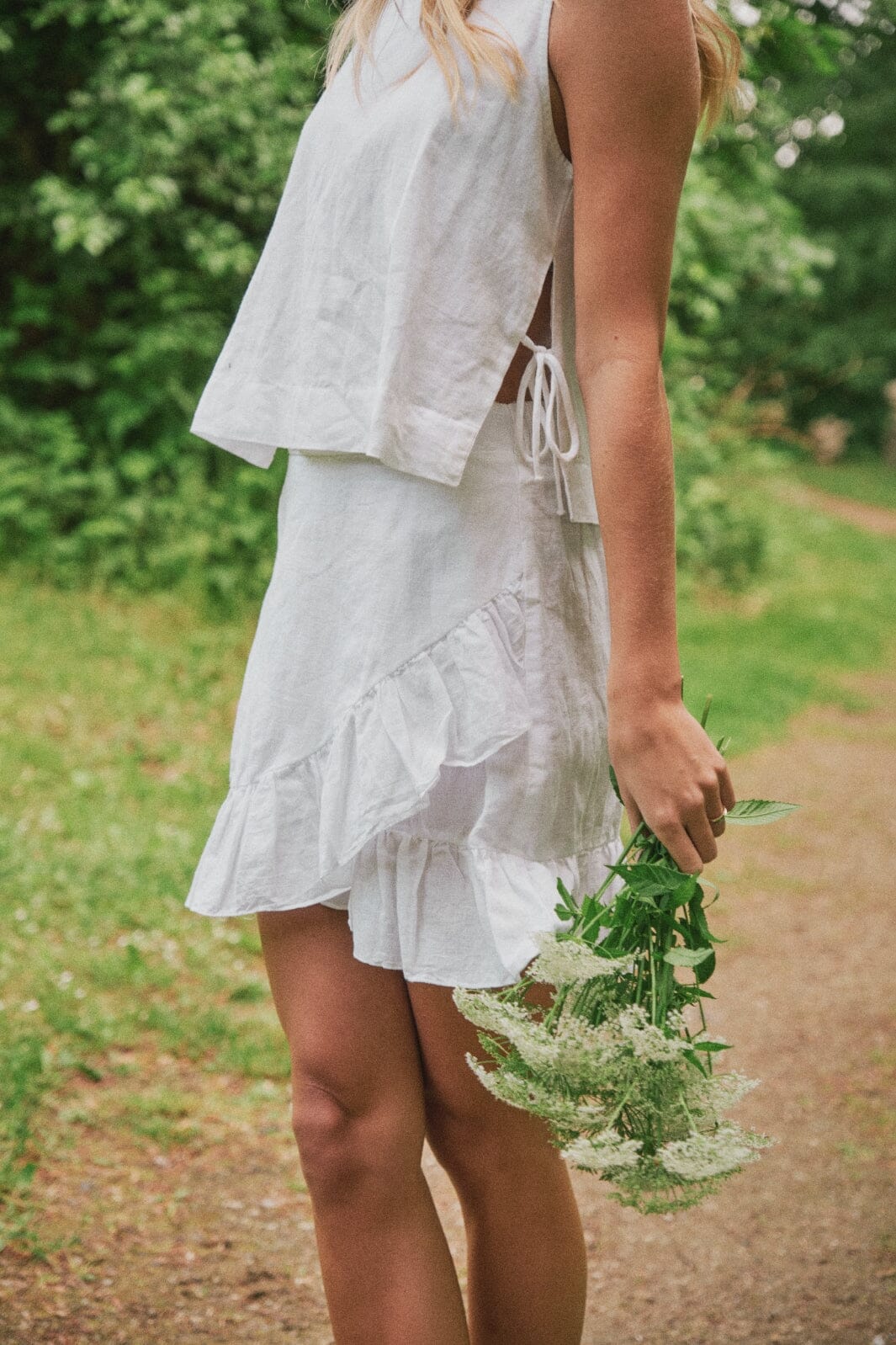 Neo Noir - Svetlana Linen Top - White Toppe 