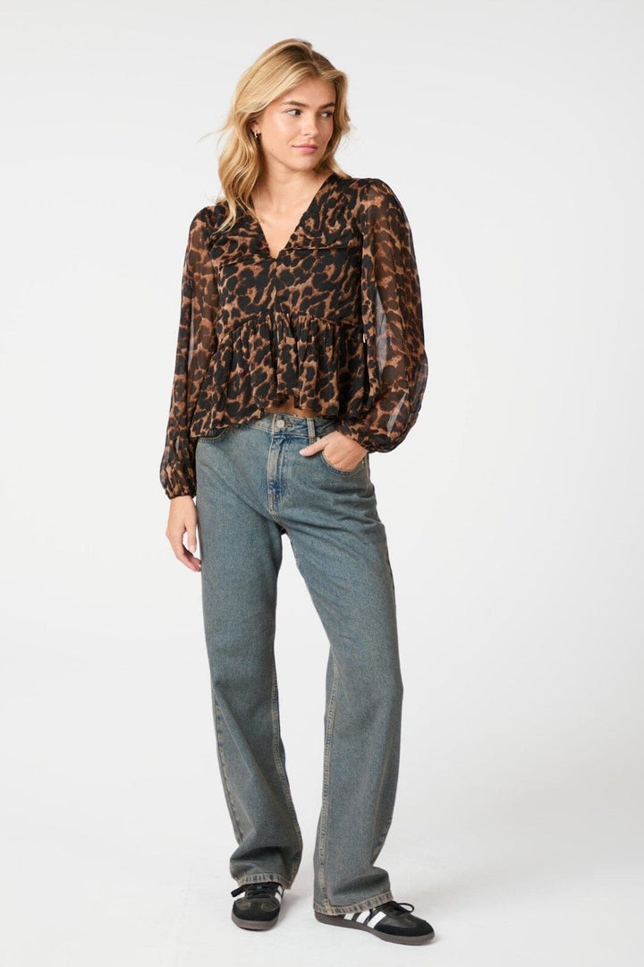 Neo Noir - Timmy Leo Blouse 164310 - Leopard Bluser 