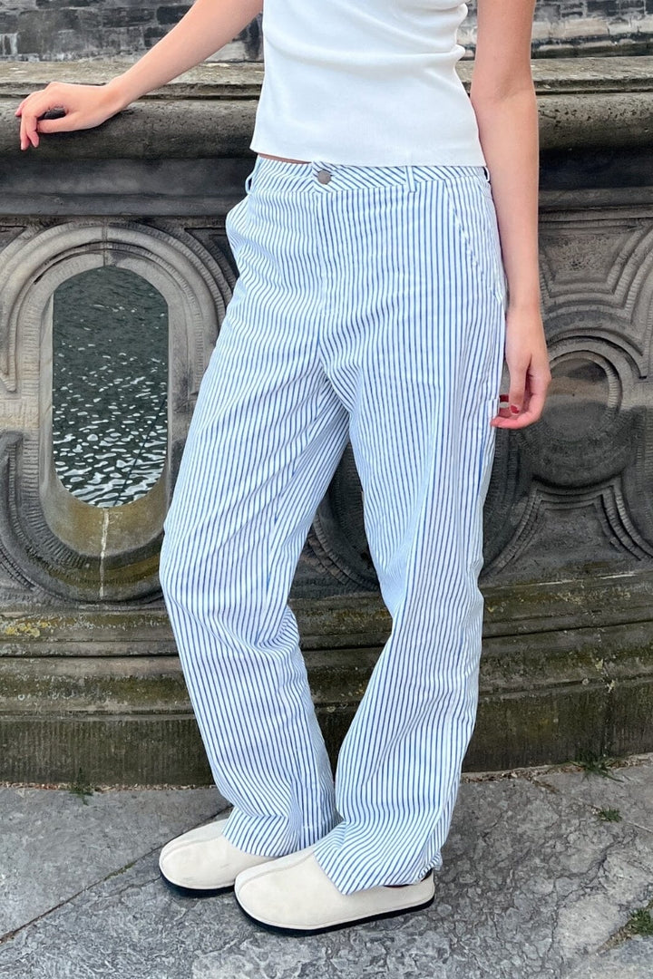 Neo Noir - Zuzan Big Stripe Pants - Light Blue Bukser 