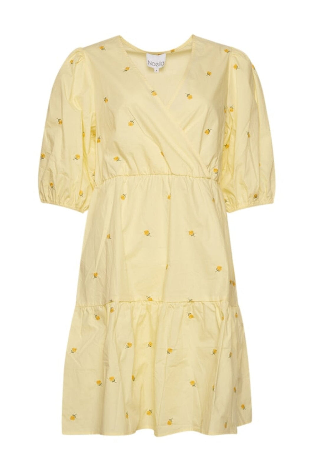 Noella - Asia Dress - Pale Yellow W/ Flower Kjoler 