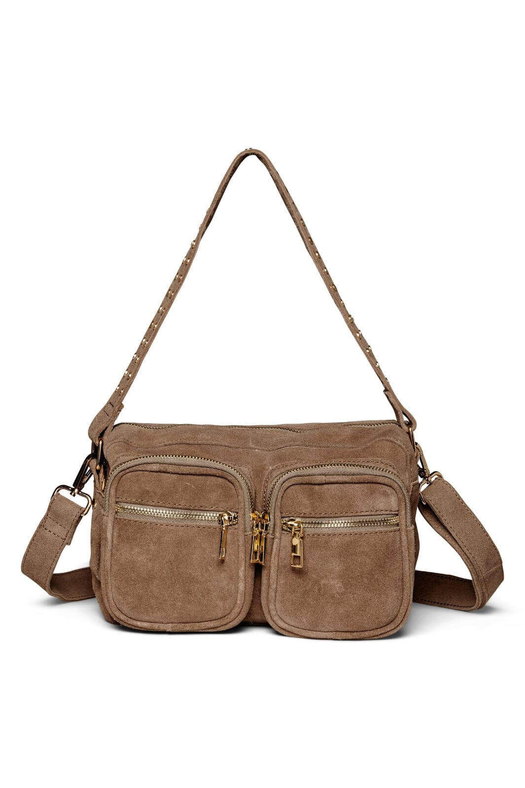 Noella - Celina Bag Real Suede W. Gold - Taupe Tasker 