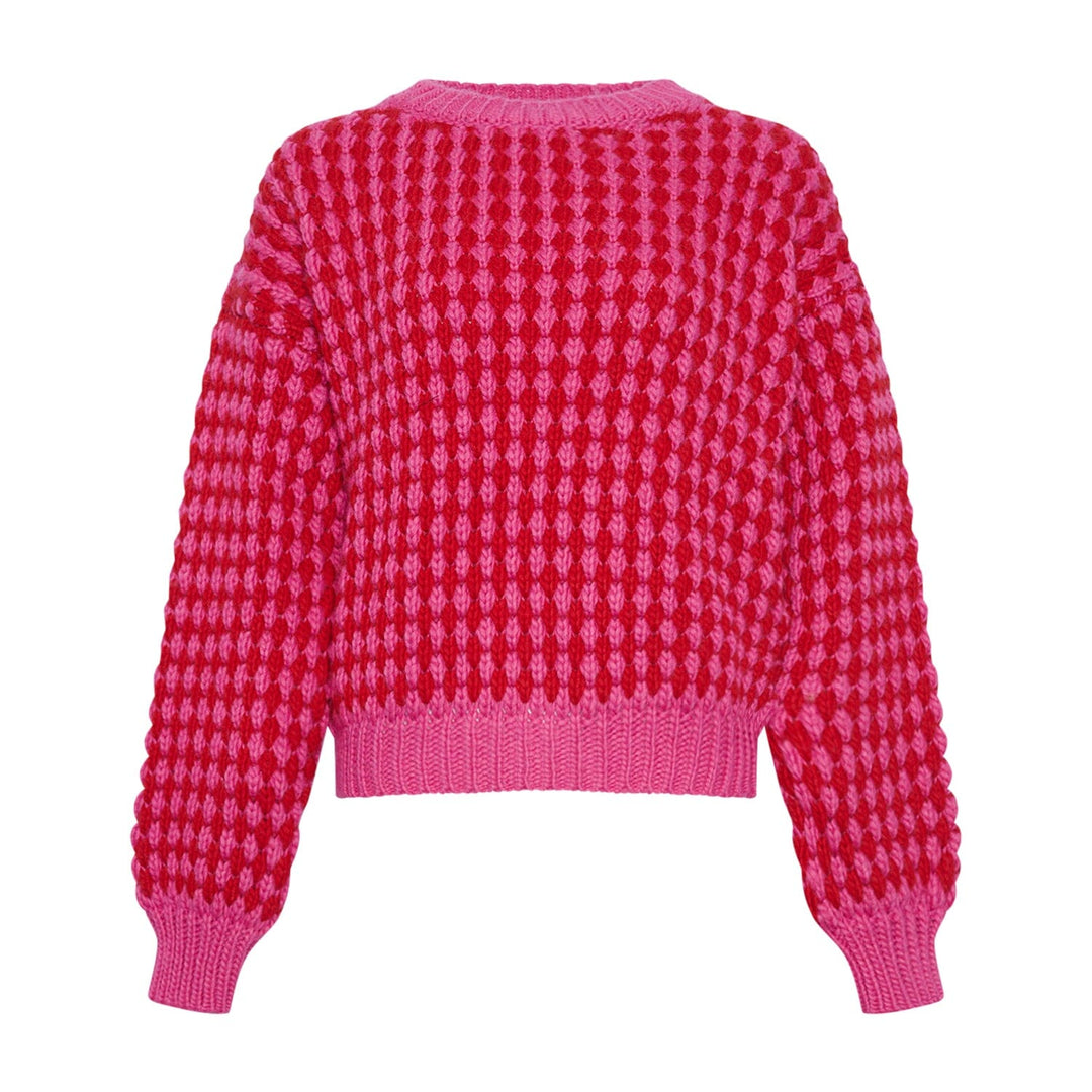 Noella - Gio Knit Jumper - 1029 Pink Red Mix Strikbluser 