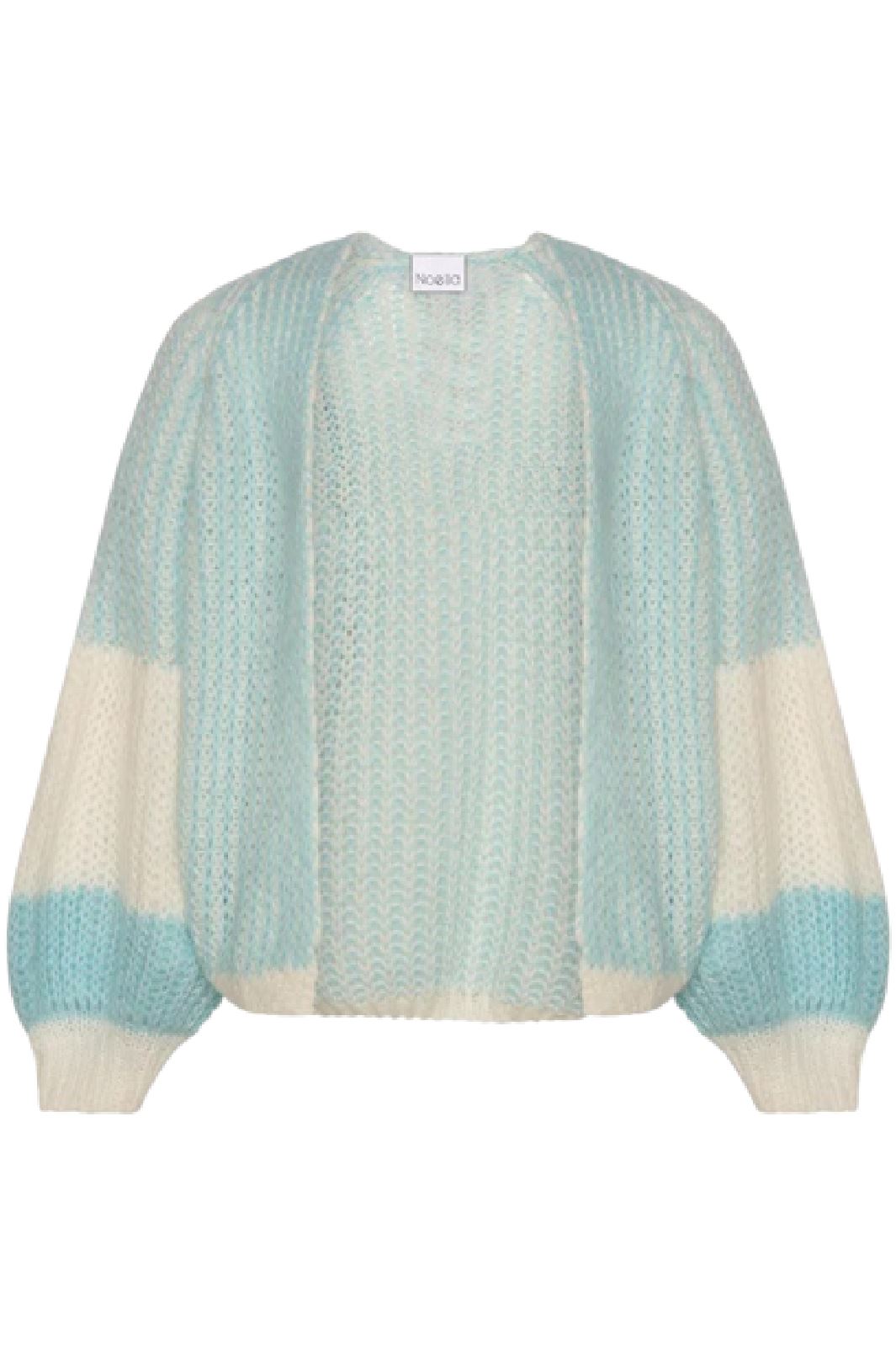 Noella - Liana Knit Cardigan - White/Lilac Blue Cardigans 