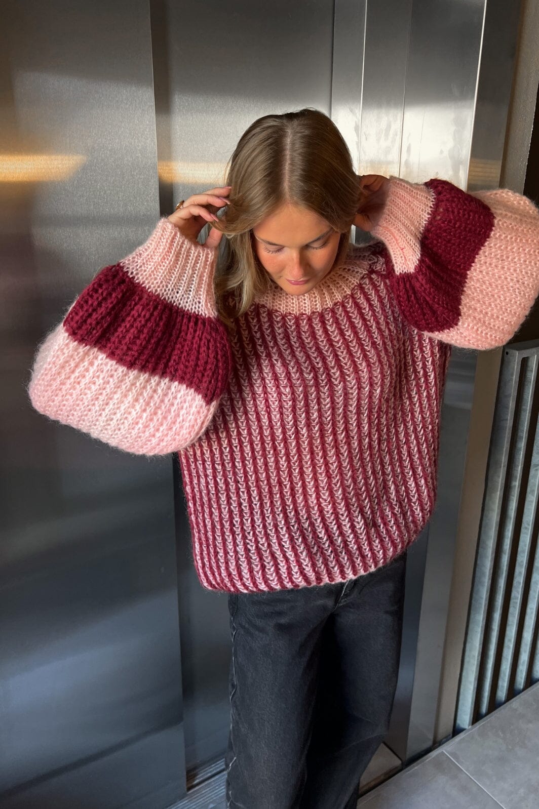 Noella - Liana Knit Sweater - 1287 Rust Blush Combo Strikbluser 