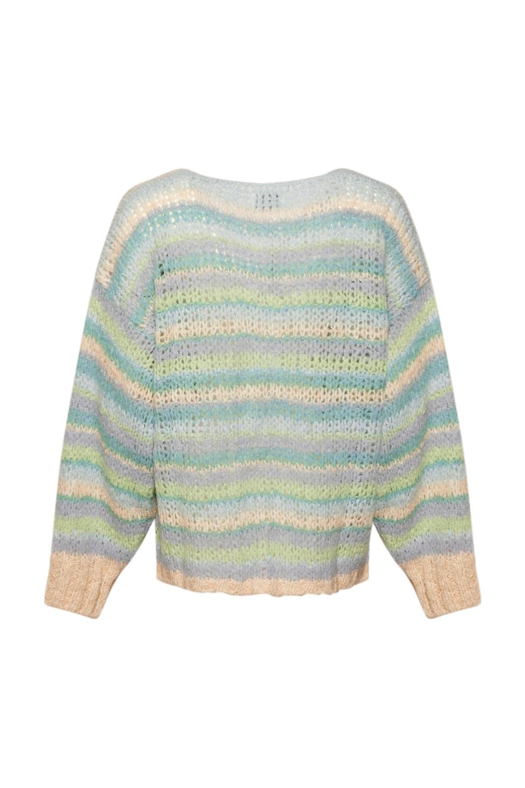 Noella - Pool Knit Cardigan - 865 Blue/Green Mix