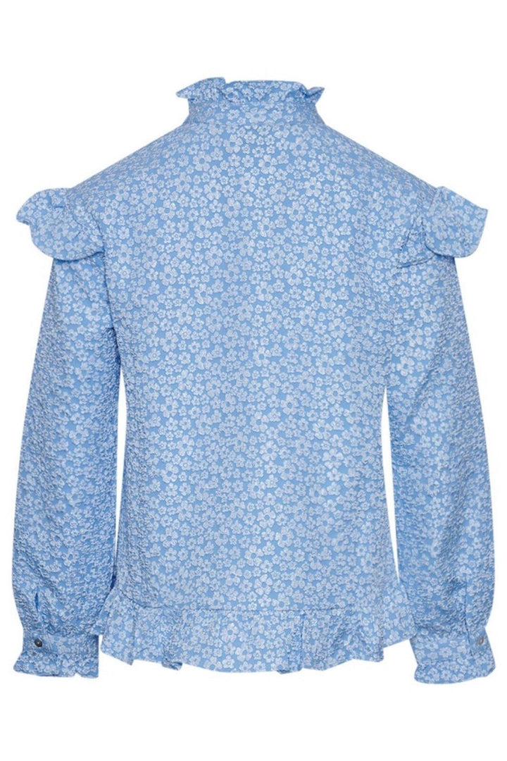 Noella - Reno Ruby Ruffle Blouse - Light Blue Bluser 