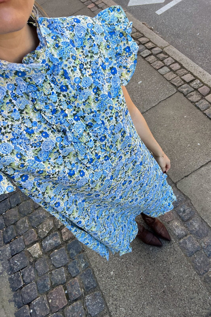 Noella - Sally Dress - Blue/Yellow Flower Kjoler 