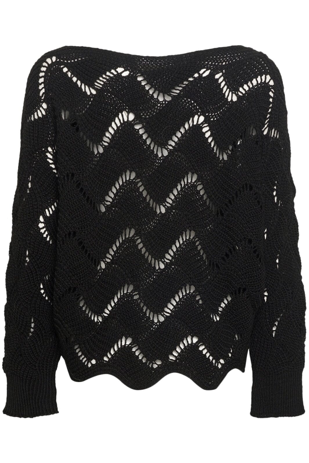 Noella - Taffy Knit Sweater - Black Strikbluser 