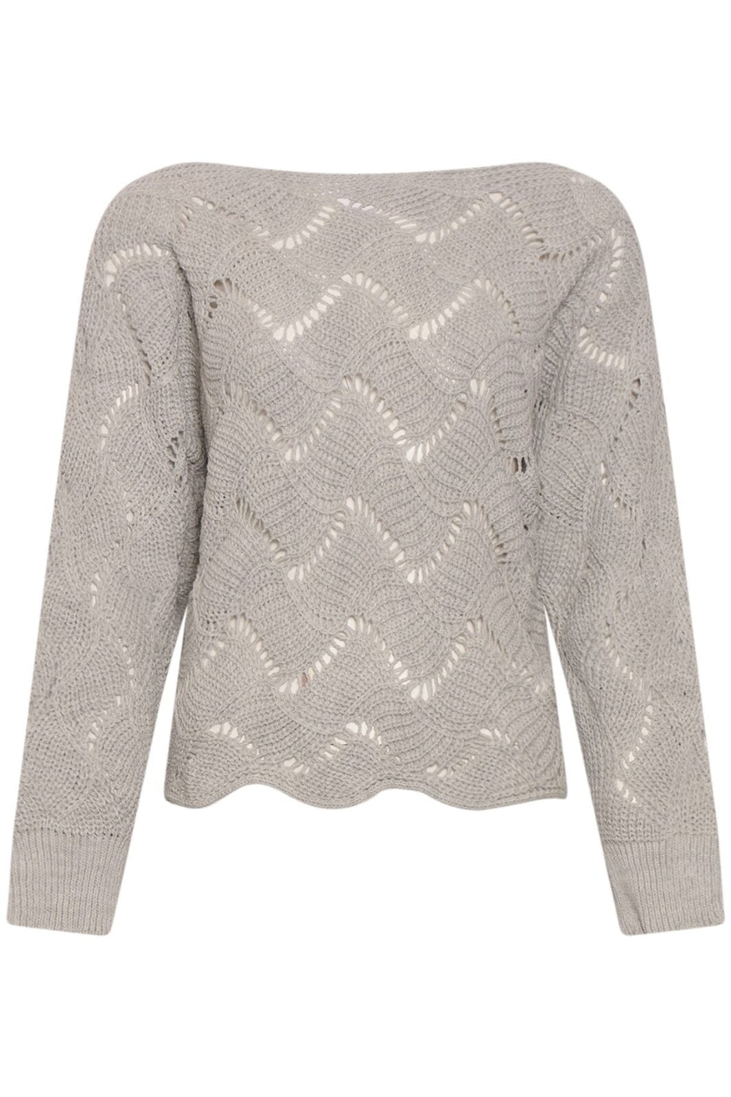 Noella - Taffy Knit Sweater - Grey Melange Strikbluser 