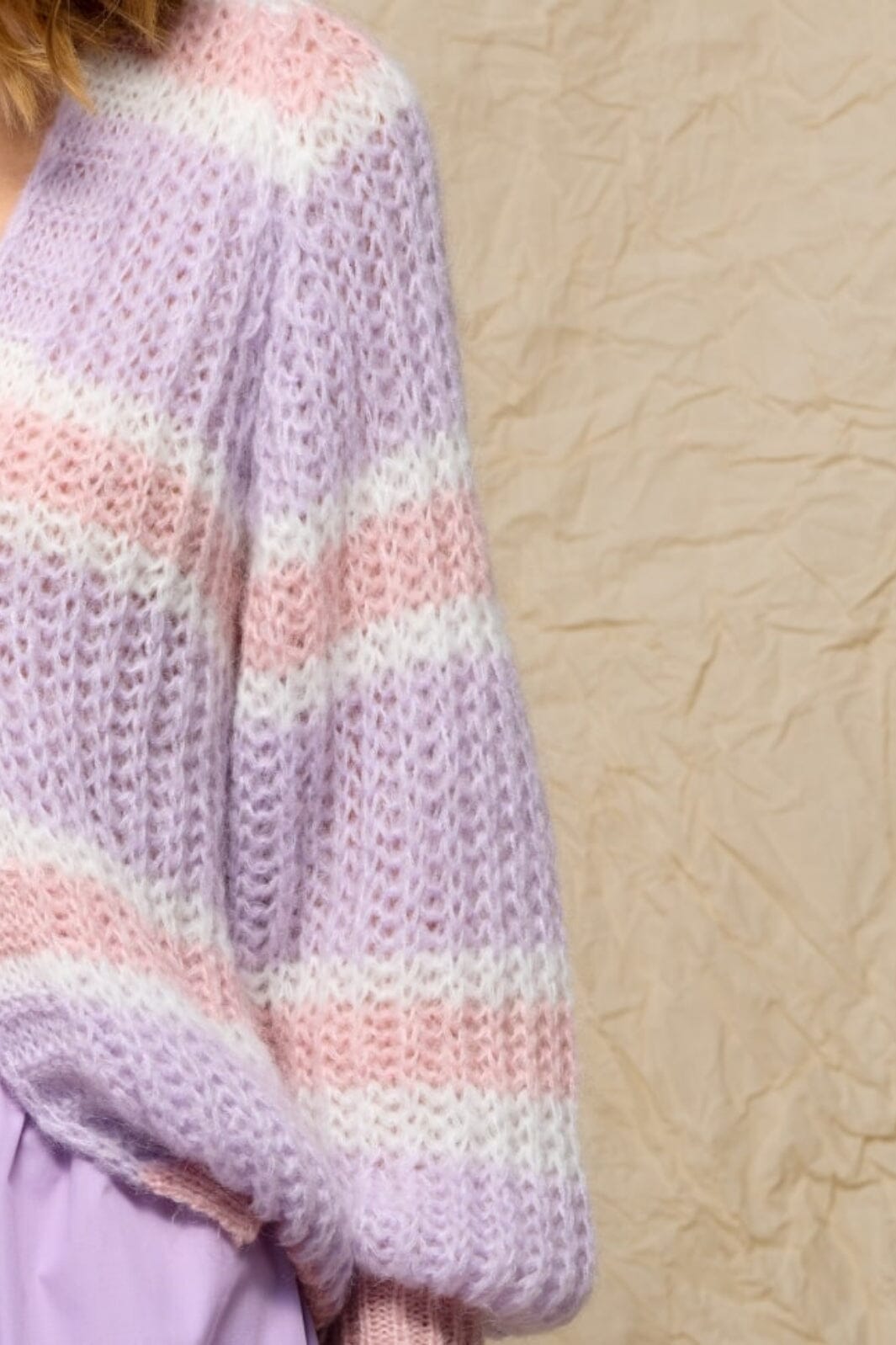 Noella - Vera Knit Cardigan - Lilac/Rose/White Mix Cardigans 