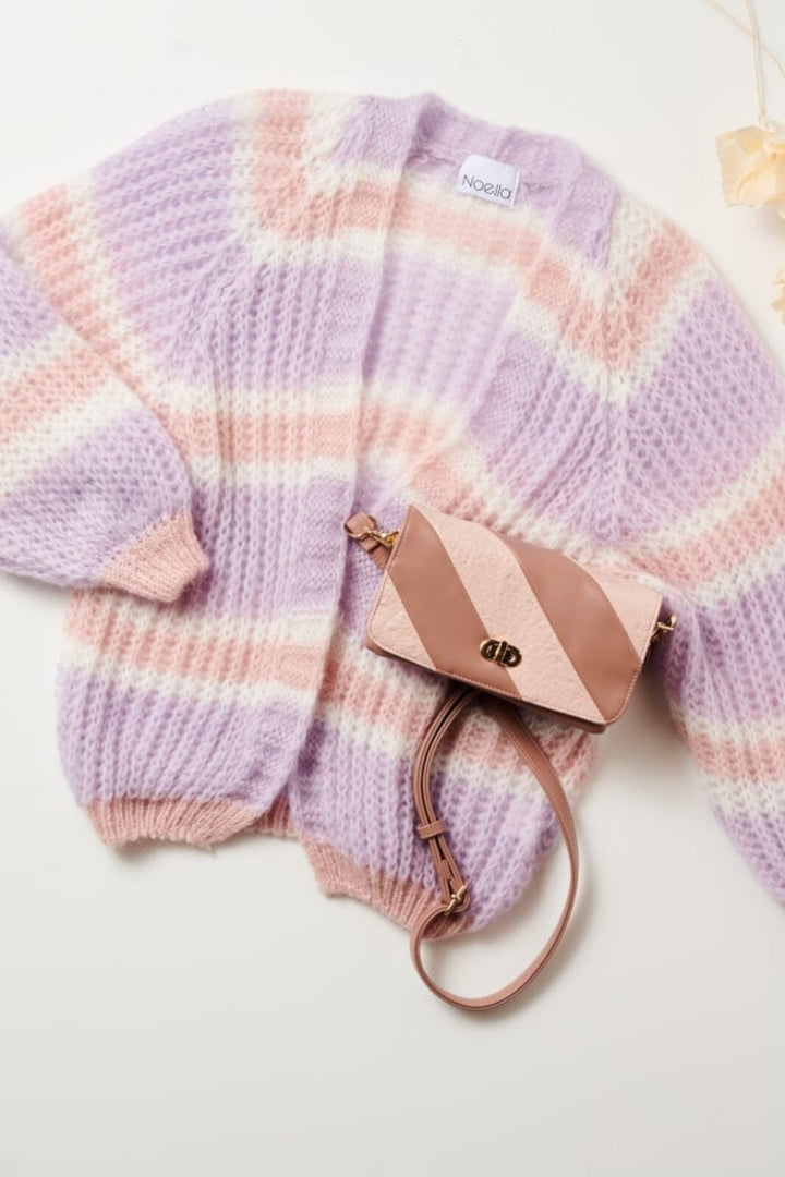 Noella - Vera Knit Cardigan - Lilac/Rose/White Mix Cardigans 