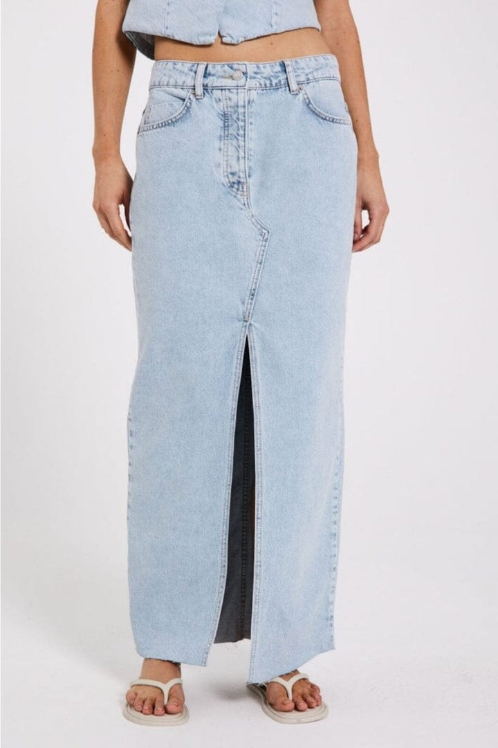 Norr - Ninni Maxi Denim Skirt - Blue Light Wash Nederdele 