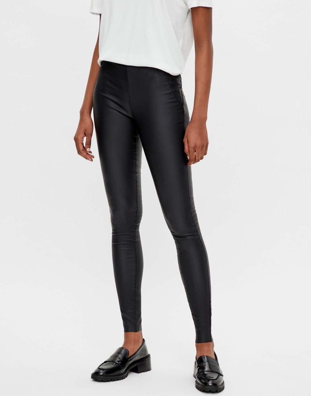 Object - ObjBelle Mw Coated Leggings - Black Bukser 