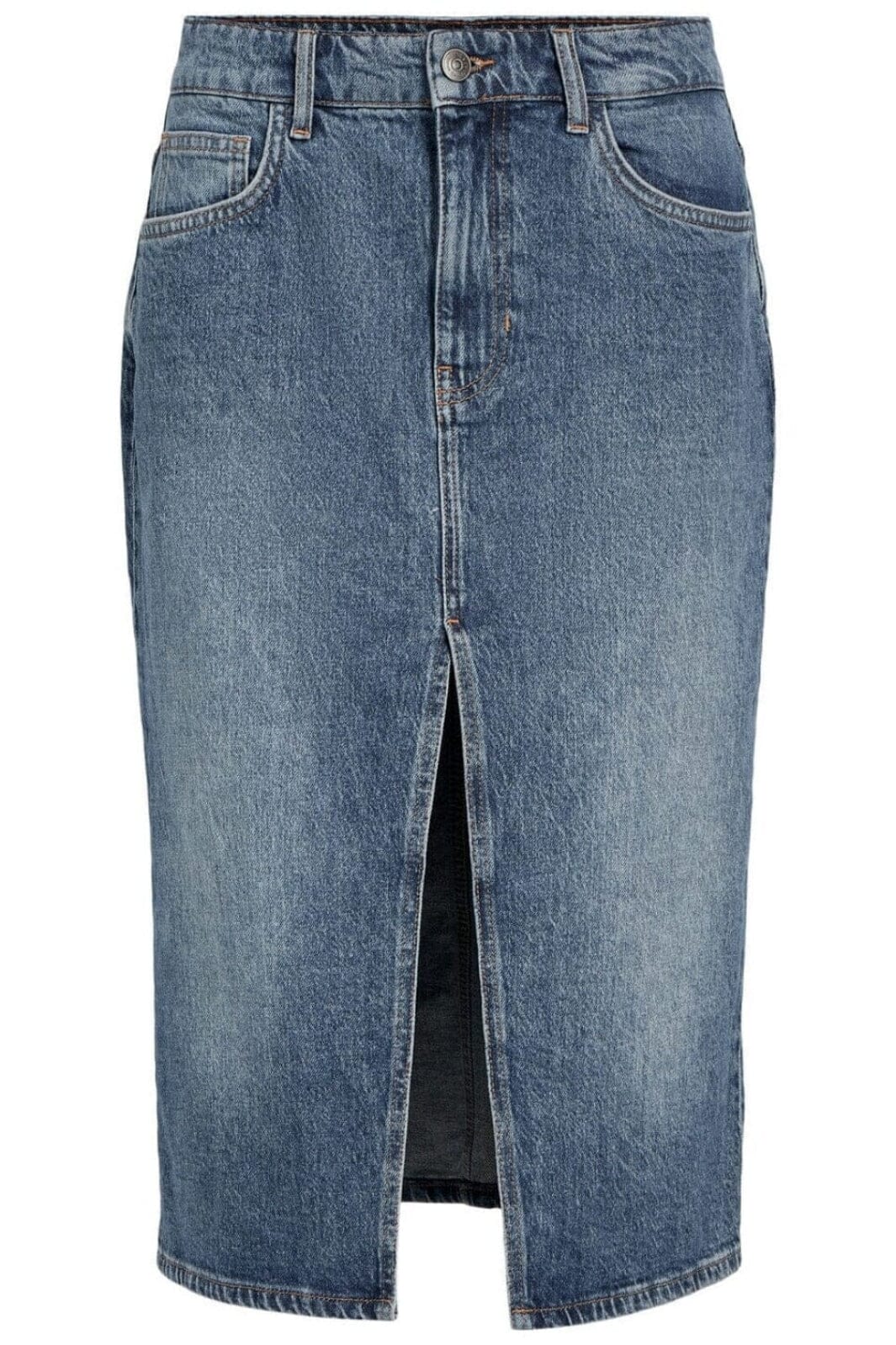 Object - Objellen Midi Denim Skirt - 4462384 Medium Blue Denim Nederdele 