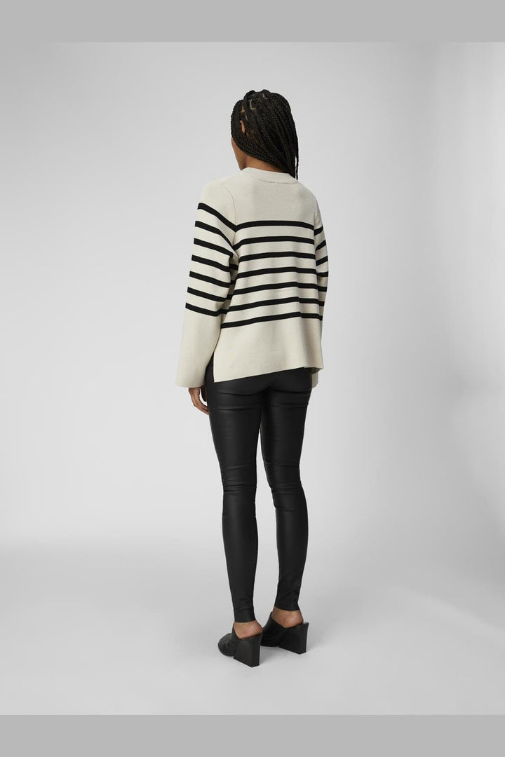 Object - Objester L/S Cardigan - 4358474 Sandshell Black