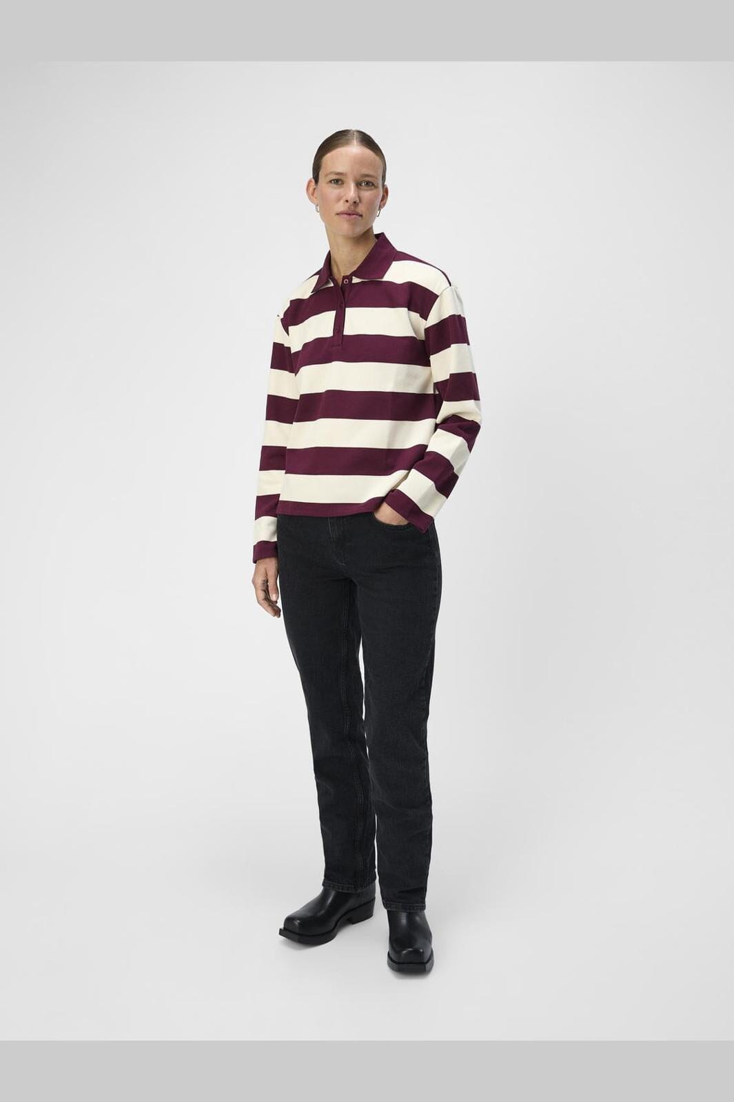 Object - Objmillie L/S Lo Polo Aw Fair 24 - 4750424 Cabernet White