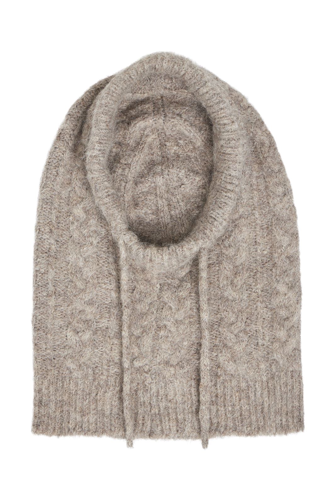 Object - Objmilu Cable Knit Balaclava - 4659614 Humus