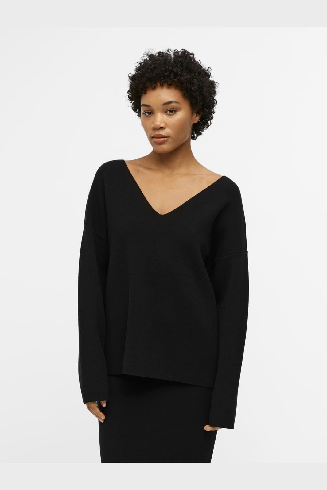 Object - Objreynard V-Neck Pullover - 4486516 Black