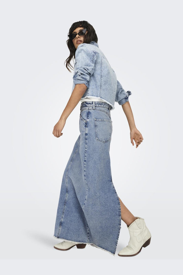 Only - Onlada Cut Long Skirt - 4380064 Medium Blue Denim