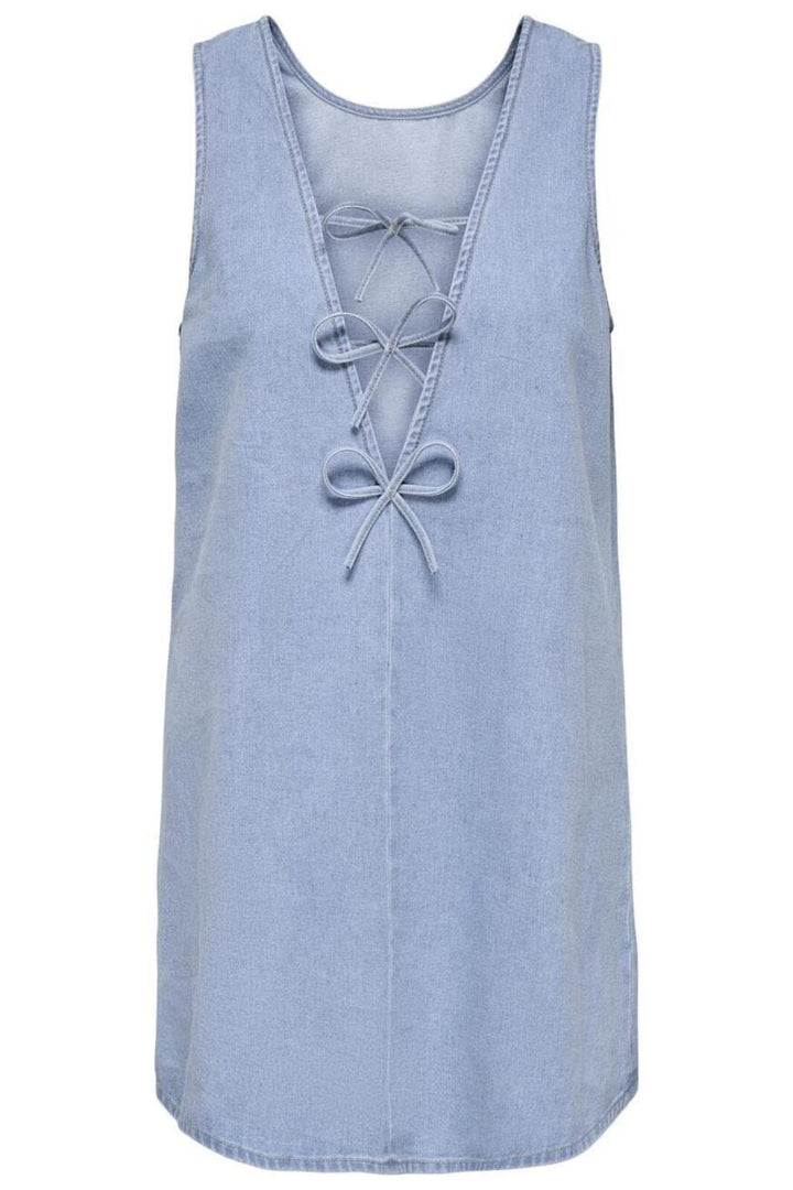 Only - Onlannie Mini Tie Reg Dress - 4859511 Light Blue Denim Kjoler 