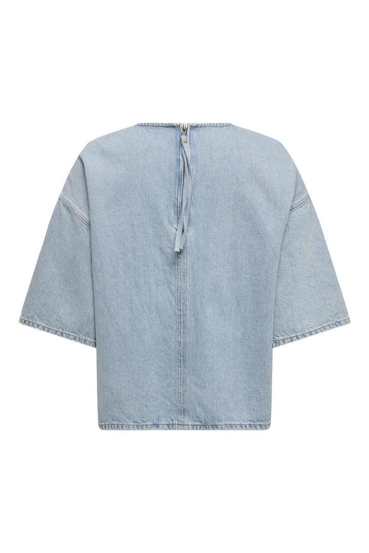 Only - Onlbarbara S/S Shirt Azg - 4745017 Light Blue Denim