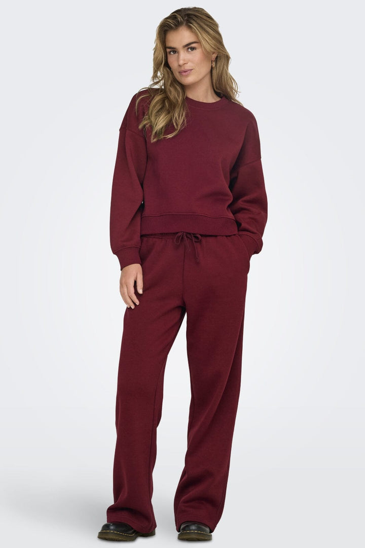 Only - Onlbest Wide Pant Swt - 4748484 Cabernet Sweatpants 