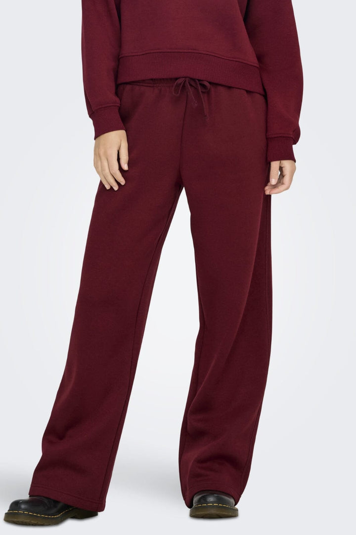 Only - Onlbest Wide Pant Swt - 4748484 Cabernet Sweatpants 