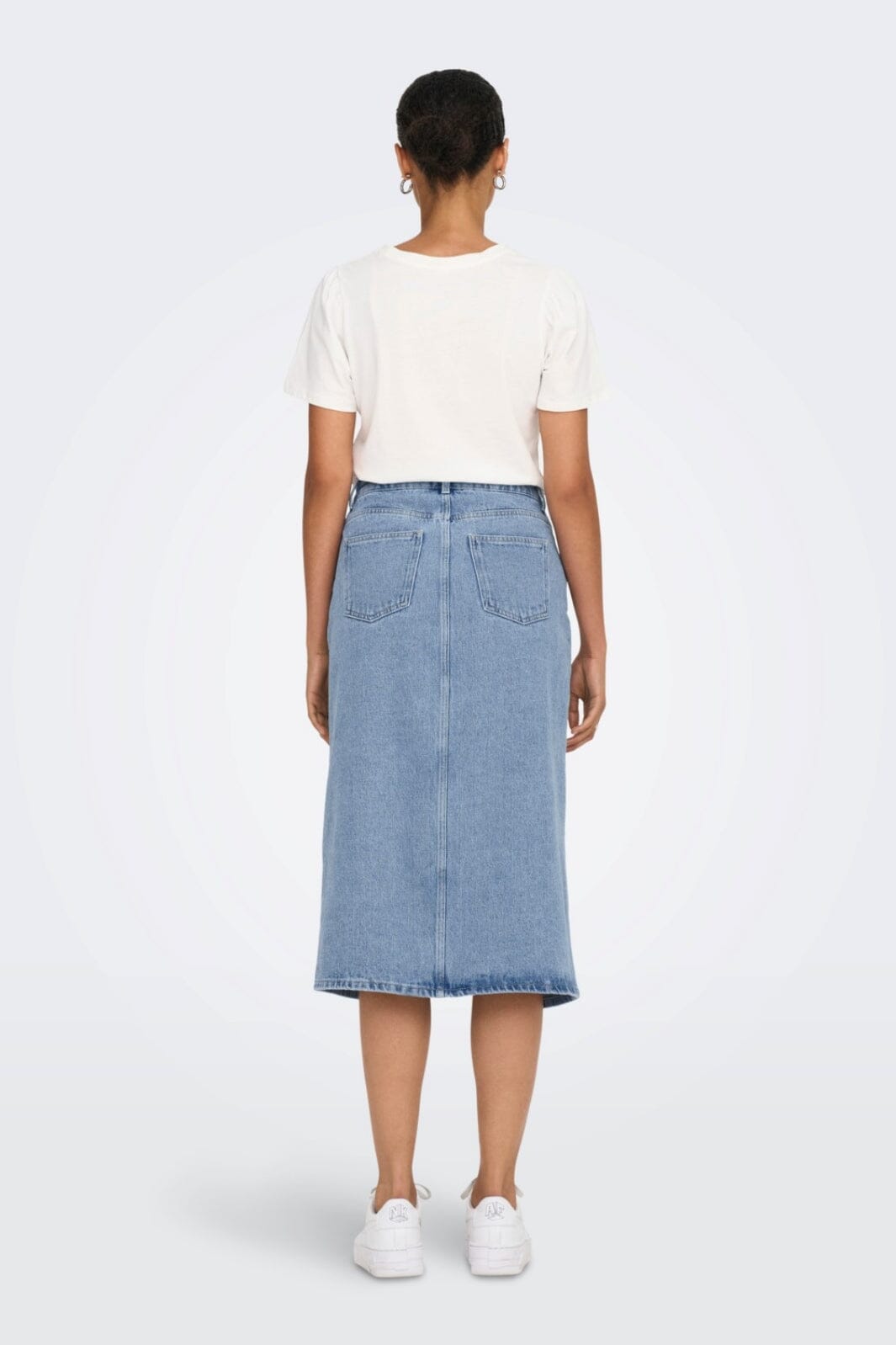 Only - Onlbianca Midi Skirt Rea - 4460381 Light Blue Denim Nederdele 