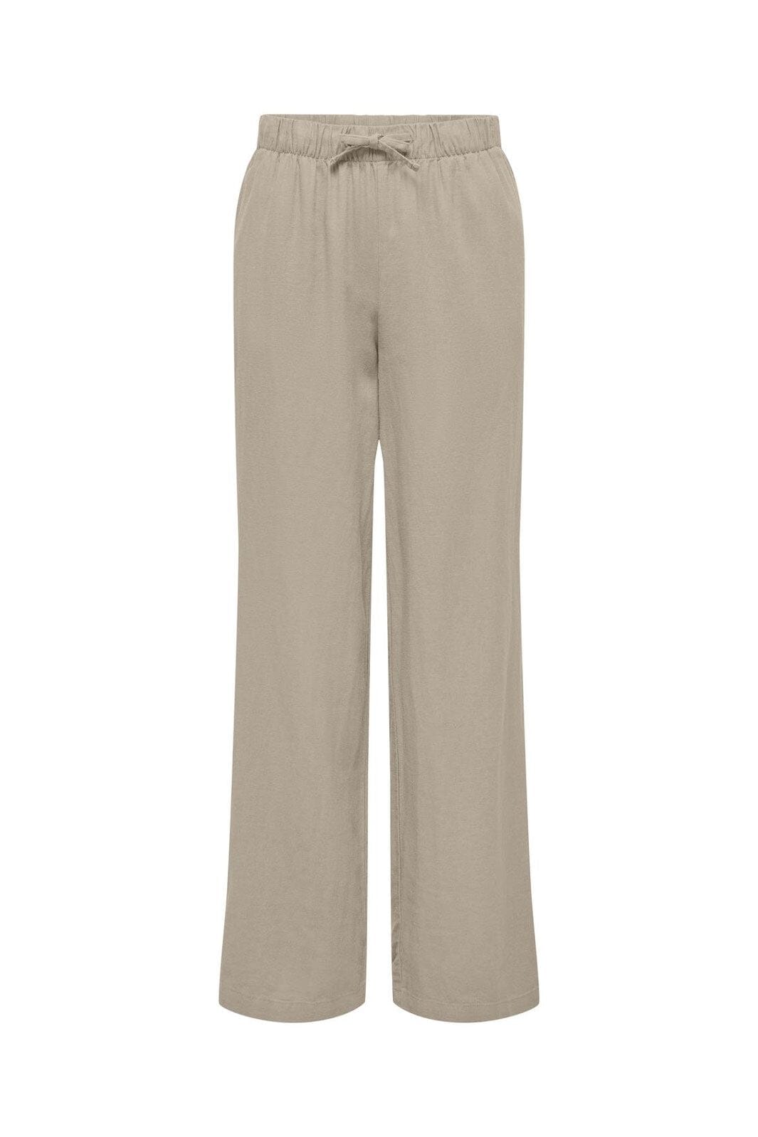 Only - Onlcaro Linen Bl Pull-Up Pant Cc - 4458162 Oxford Tan