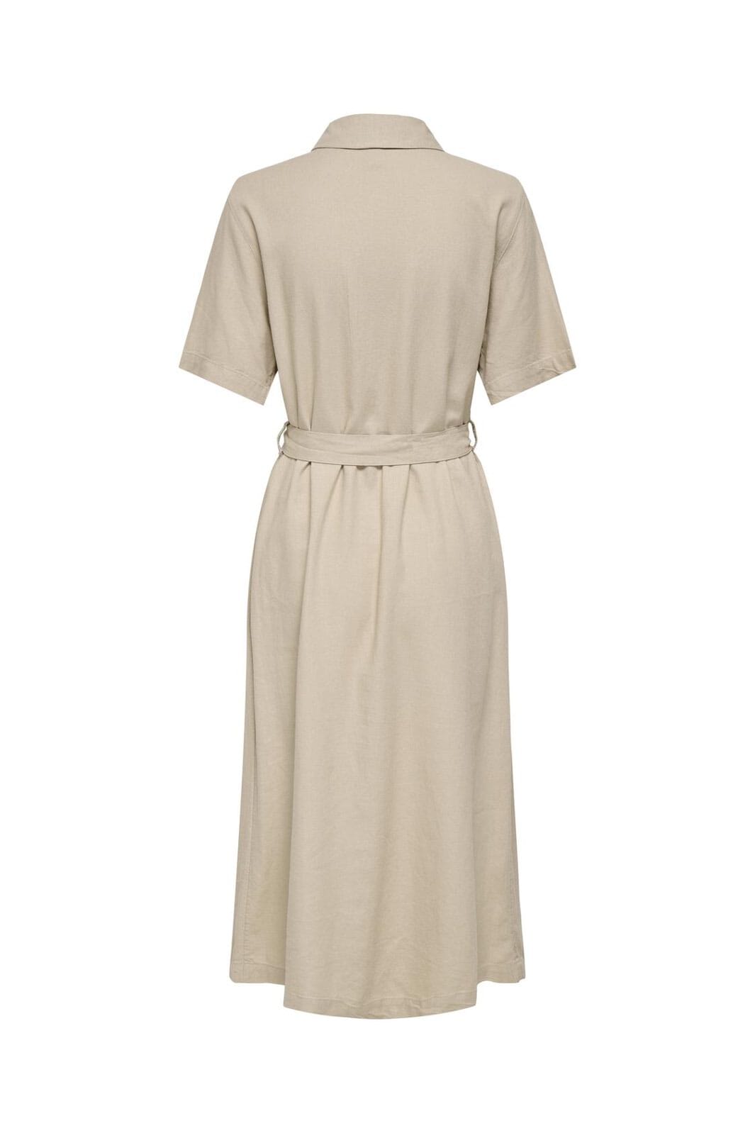 Only - Onlcaro S/S Linen Bl Belt Dress Cc - 4727101 Oxford Tan