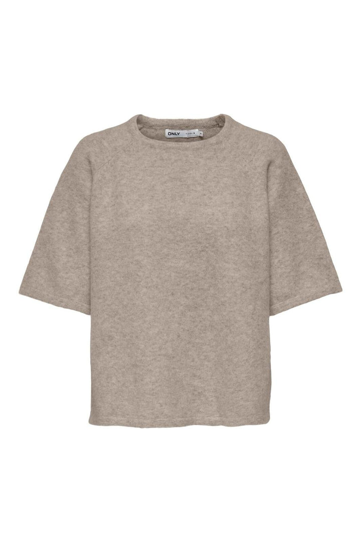 Only - Onlella 2/4 O-Neck Pullover Knt - 4752284 Simply Taupe Melange