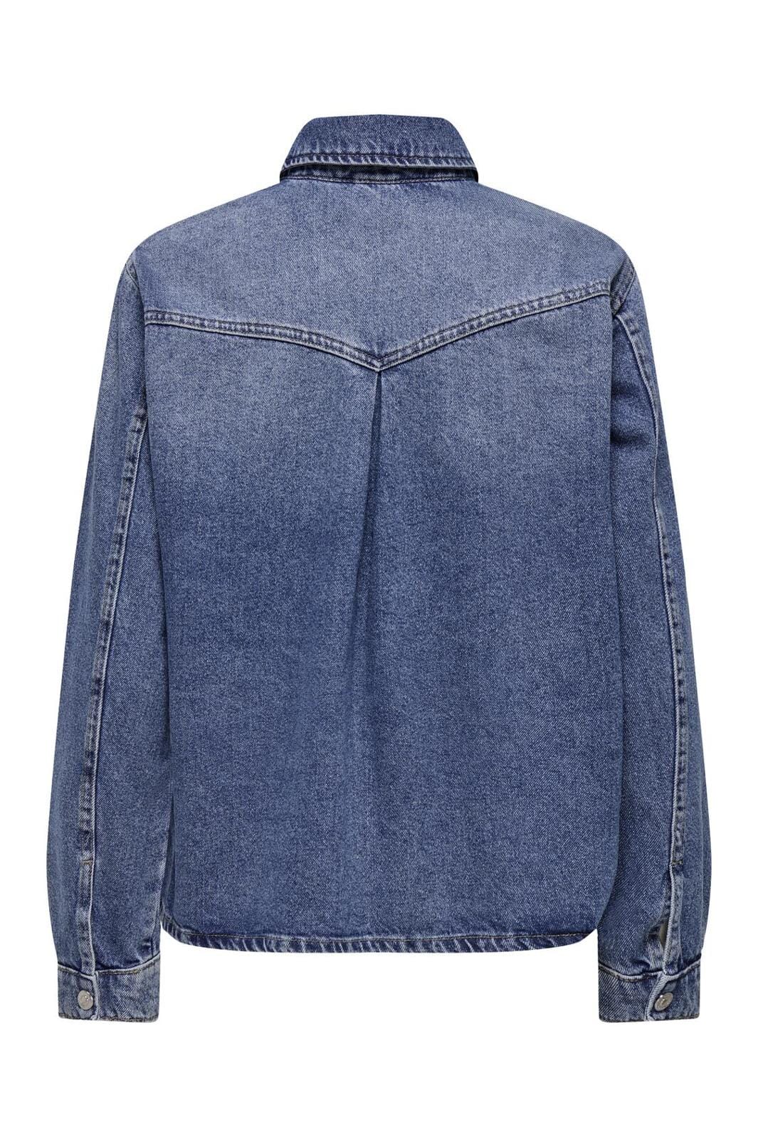 Only - Onlella L/S Pocket Shirt Tai519 - 4636338 Medium Blue Denim