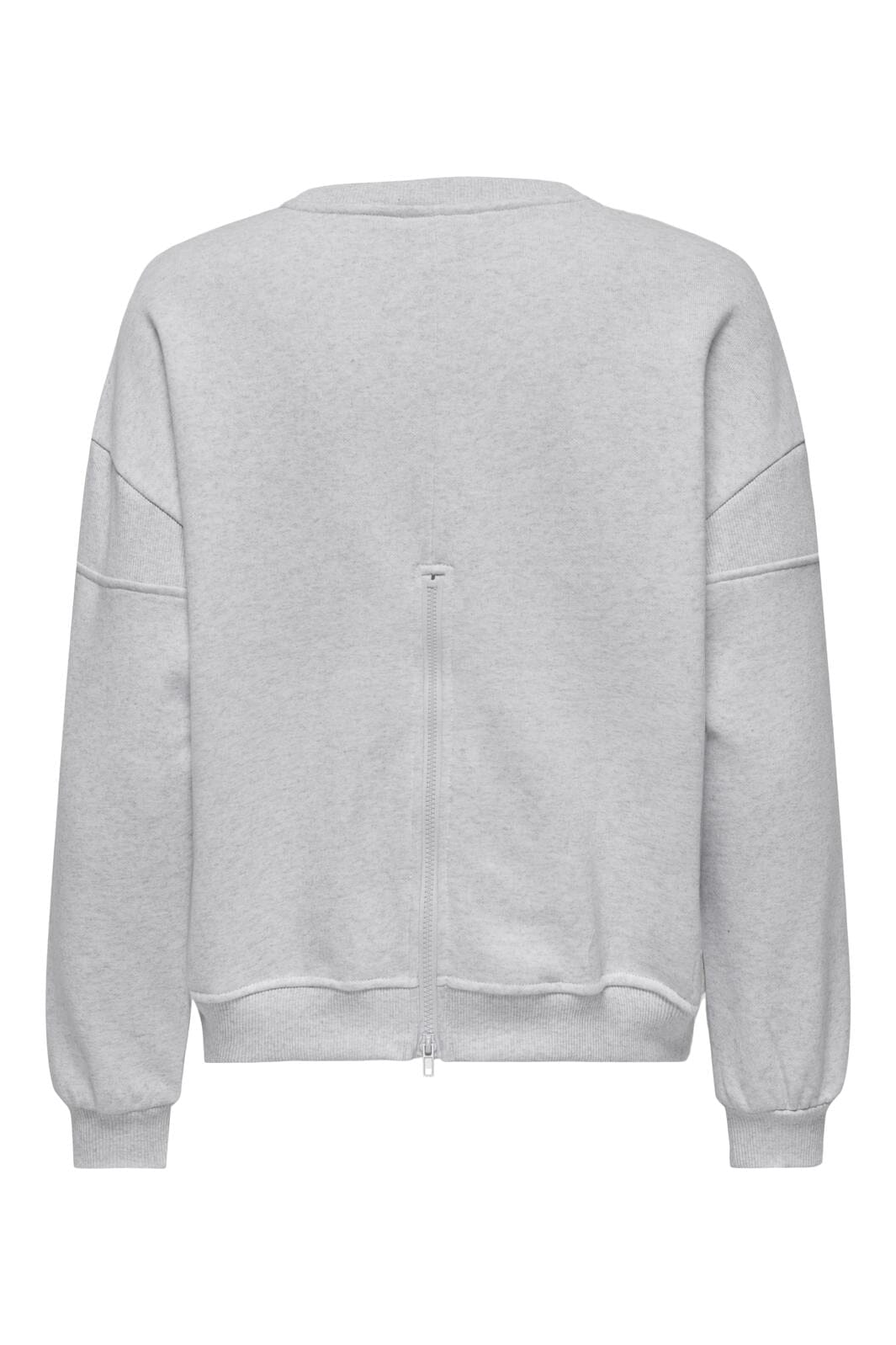 Only - Onlelliot L/S O-Neck Zip Swt - 4636214 Light Grey Melange Labels Brooklyn