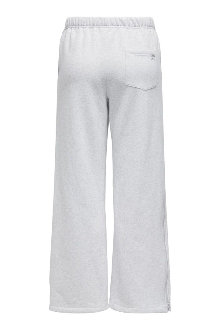 Only - Onlelliot Wide Zip Pant Swt - 4638151 Light Grey Melange Labels Brooklyn Bukser 